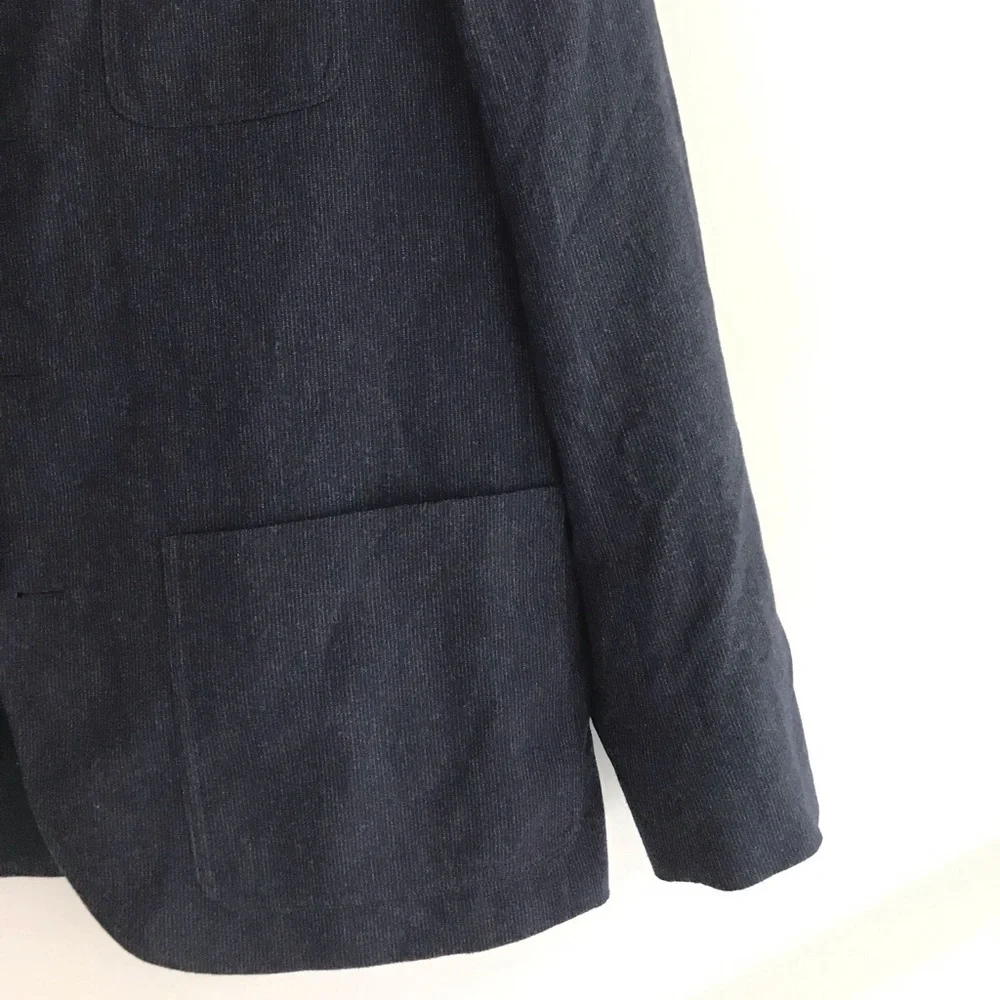 Agnes B | Wool Blend Suit Jacket Mens Size 54 Navy Blue Stripe Notch Lapel